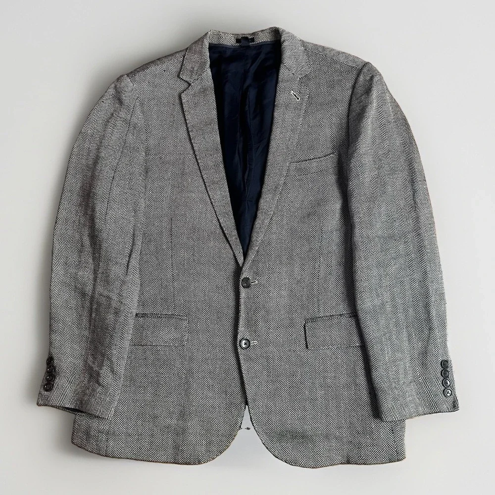 J Crew Ludlow Sport Coat Blazer Mens 40R Brown 100% Linen Herringbone Twill